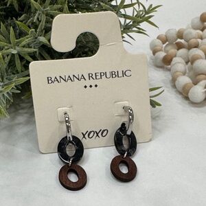 Banana Republic Silver and Brown Dangle Earrings